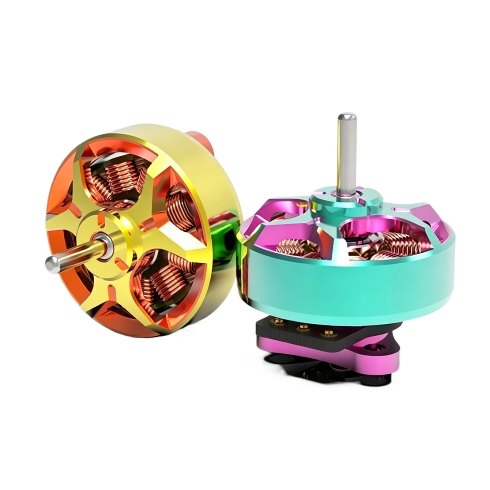 Motor sin escobillas 0802, Compatible con Rcinpower, piezas de drones FPV | For pequeños vuelos multirrotor en interiores y vuelos en miniatura(4 Cyan pink 22000KV)