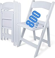 White Resin Folding Chairs with Padding, 4 Pack - 800 lbs Capacity, Stackable, Lightweight Commercial Grade for Events & Weddings