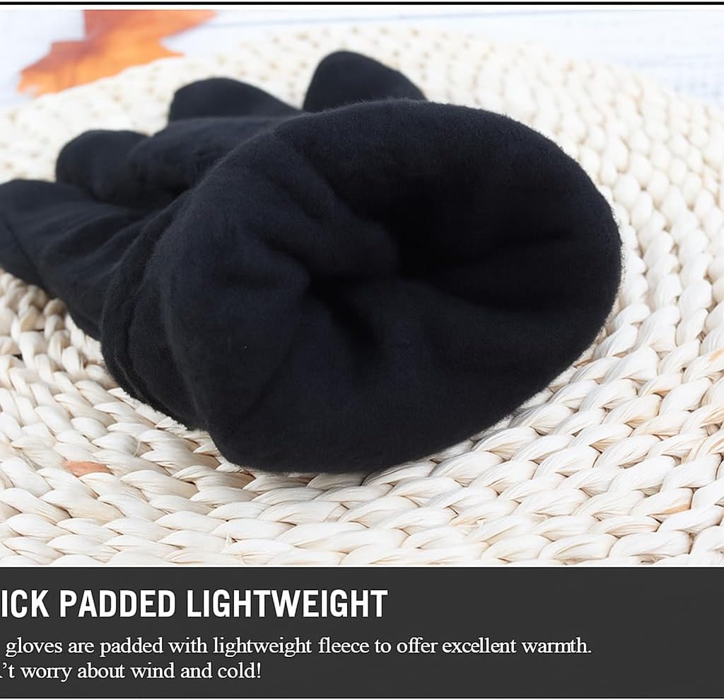 Utaly Polar Fleece Driving Gloves Warmer - Double-layer Windproof Winter Gloves Cold Weather Warm Running Gloves - Image 3