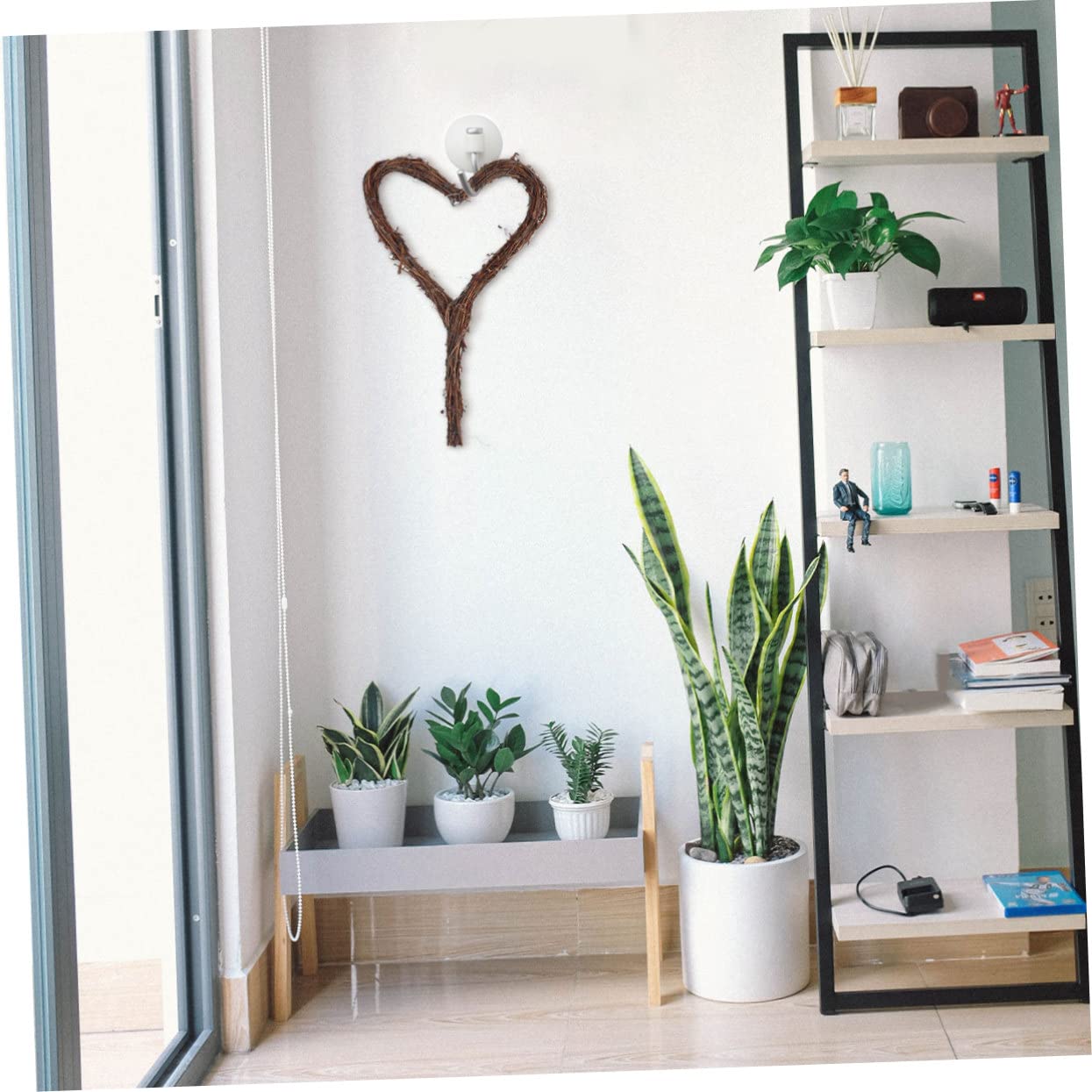 Ciieeo 6piezas Guirnalda Decorativa De Rattan Forma De Corazón para Bodas Fiestas y Festivales Adorno Colgante Natural