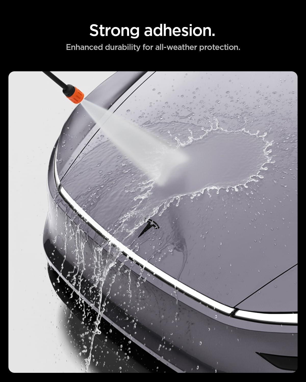 Spigen Tesla Model Y Juniper 2025 2026 Emblema Logo Anteriore, Badge Premium, Materiale in PC Resistente ai Graffi, Progettato per Accessori Tesla Model Y Juniper – Nero
