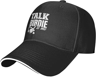 Haebfsl Golf Talk Birdie to Me Unisex Baseball Cap Vintage Men Women Low Profile Dad Hat Adjustable,Black
