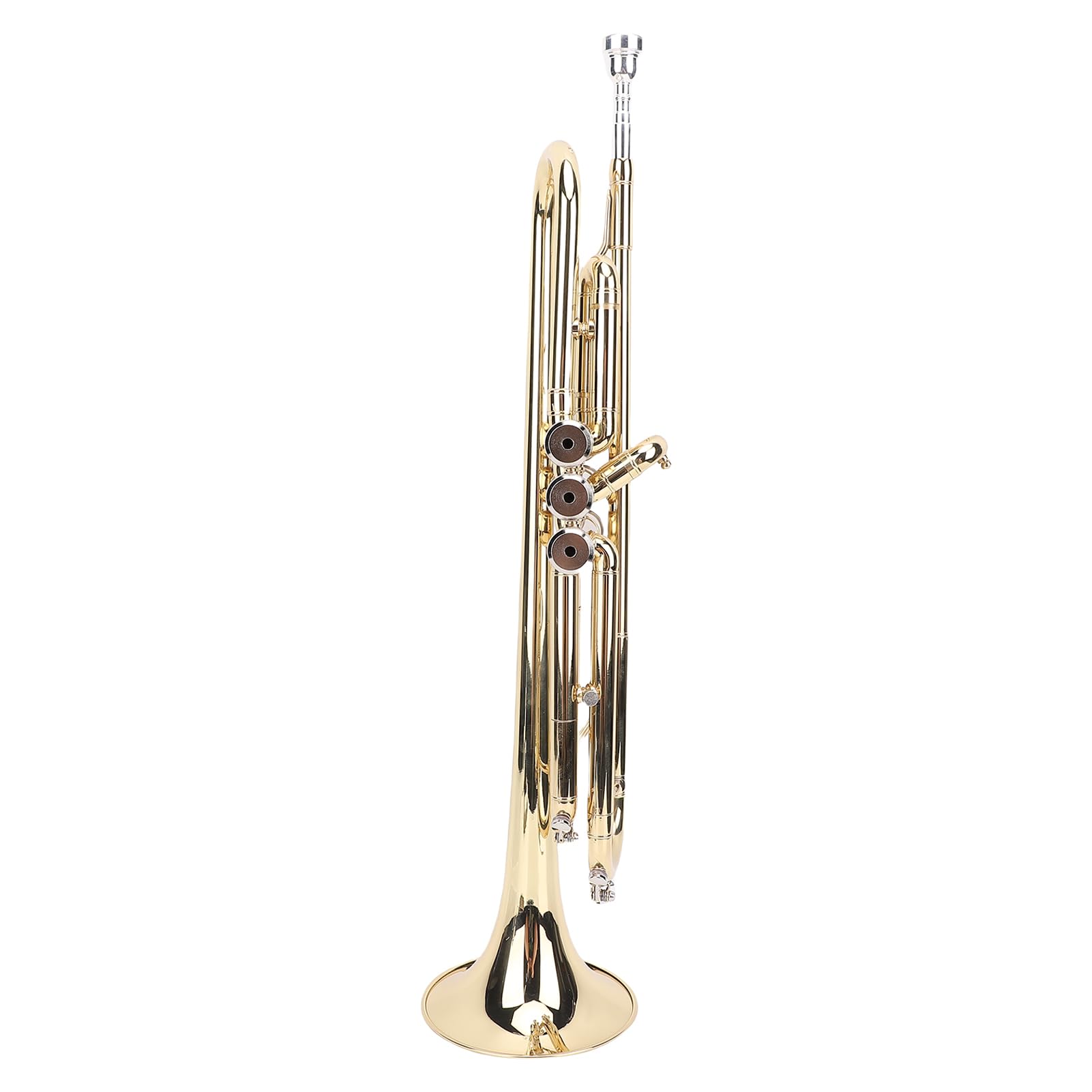 Bb-Messing-Kornett-Set, Professionelles Kornett- und Trompeteninstrument mit Messingkonstruktion, Phosphorkupfer für Hellen Klang, Flexiblen Tasten, mit Stoßfester Tragetasche und
