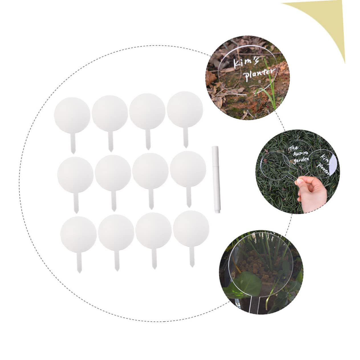 Yardwe 36stücke Pflanzenschilder Aus Acryl Praktische Gartenetiketten Zur Kennzeichnung Von Blumen Töpfen Und Pflanzen Mit Wiederbeschreibbarem Stift Für Einfache Identifikation Und