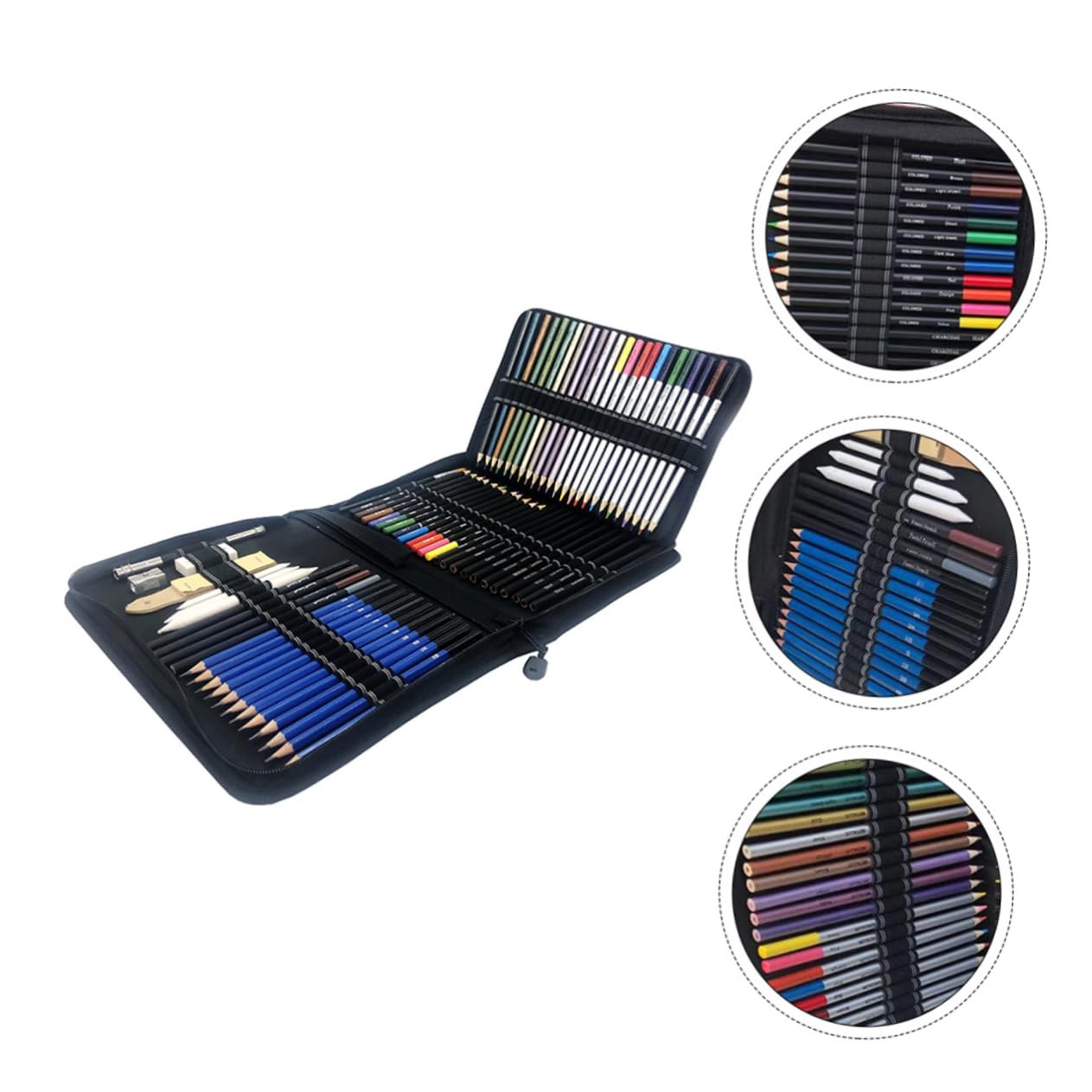 Kit de Dessin de Crayons à Dessin pour Étudiants, 72 Pièces