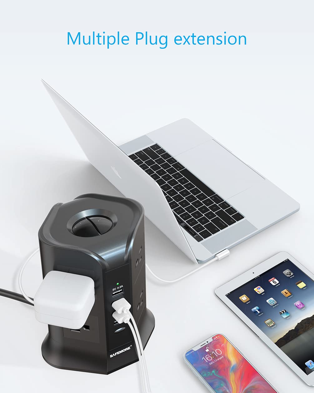 Buy Power Strip Tower SAFEMORE Smart 8Outlet 4USB Surge Protector