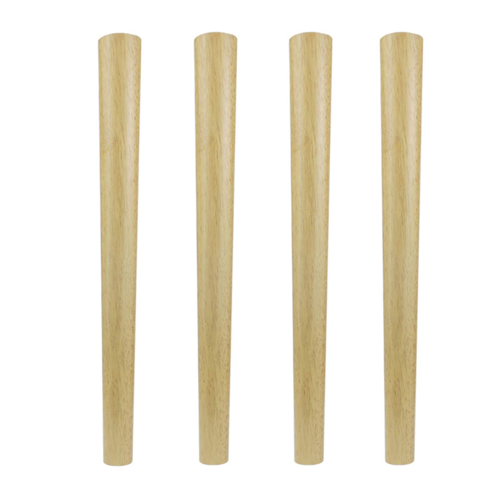 4X Gambe per Tavolo in Legno massello Gambe per mobili in Quercia,Gambe per divani affusolate in Legno,Piedini di Ricambio per armadietto,per Divano, Poltrona, Divano a Due posti, Tavolo da Pranzo,