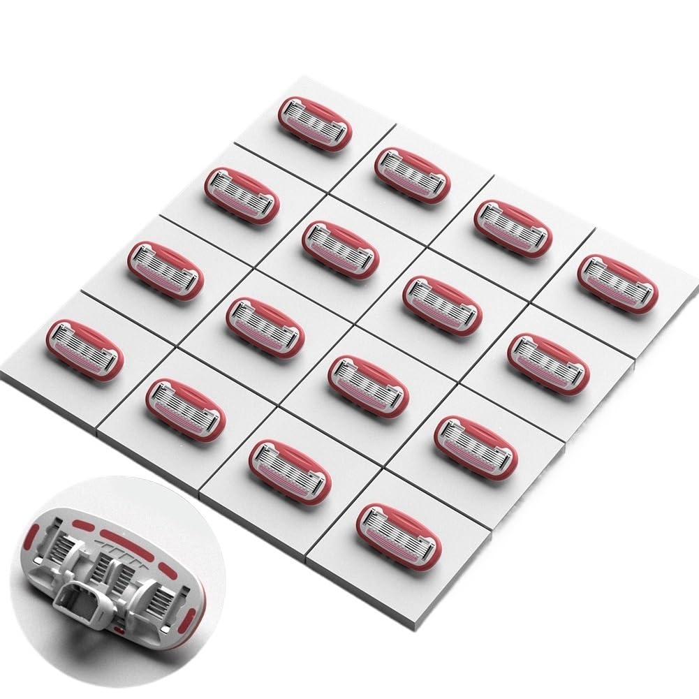 Damen-Rasierkartuschen, 5 Klingen, Edelstahl, Hautpflege-Nachfüllungen, Ersatz | For Damen-Handrasierer(Pink 16pcs)