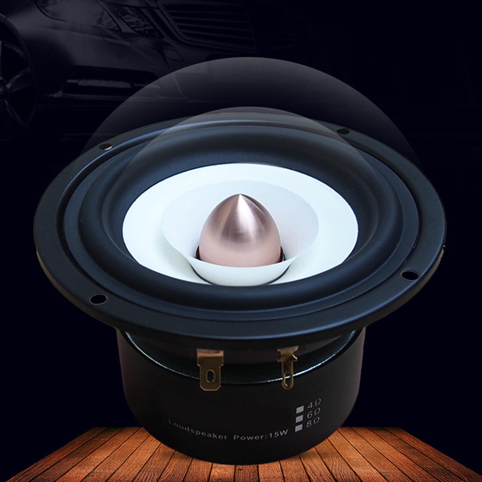 Haltbarkeit 4-Zoll Aluminium Tieftöner mit stilvollem Design für hervorragenden Klang, Verschiedene Musikanwendungen, geringe Verzerrungen, Aluminium Tieftöner