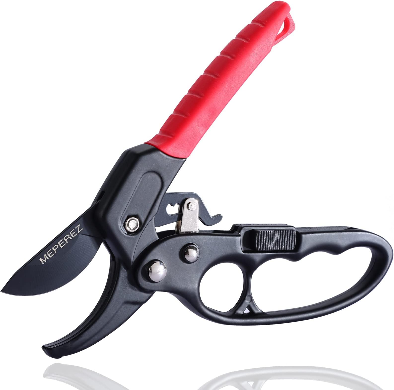 Premium 8 inch garden clipper, 3 times easy to operate, arthritis weak hand clippings (reddish bar)
