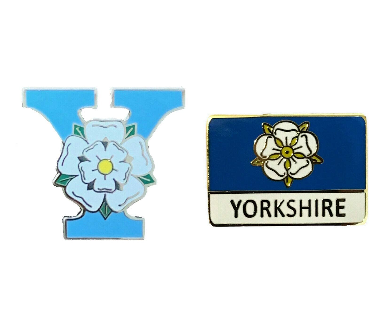 Smartbadge® Set Of 2 Yorkshire County Y Badge And Yorkshire Oblong Lapel Pin Badge