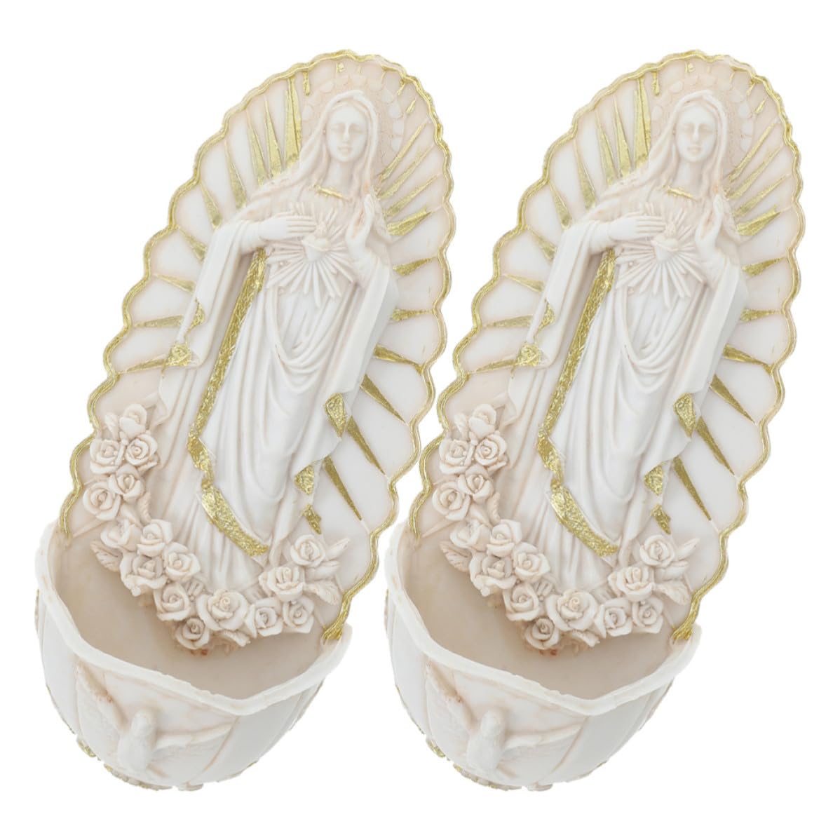 HANABASS Decorazione Murale Elegante e Facile da Pulire in Ceramica Beige 2 Pezzi per Prima Comunione per Pareti di Chiese e Casa