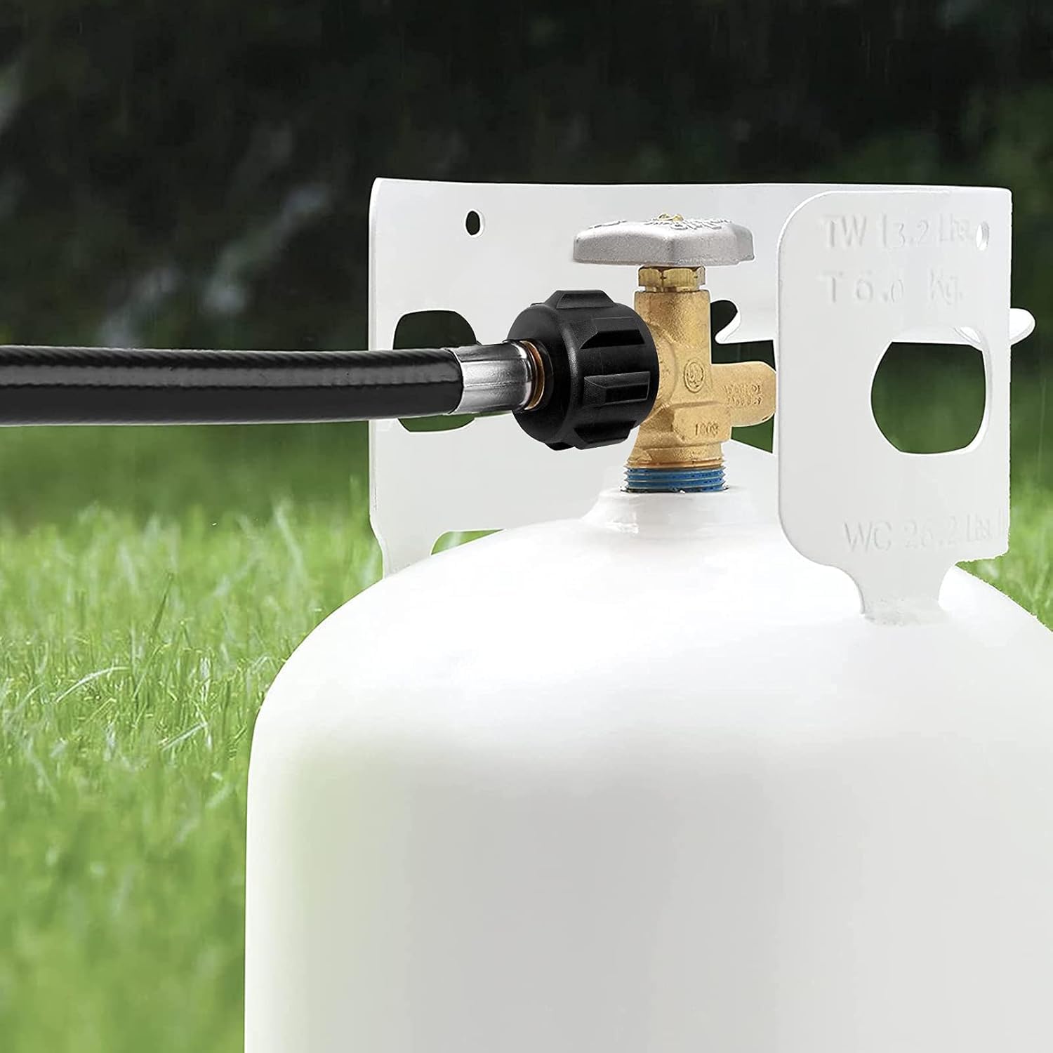 Uniwersalny adapter zbiornika propanu 0,5 kg do 9,1 kg z zaworem, konwerter 0,5 kg butelka cylindra propanu CGA600 do QCC/typ 1 męski i POL żeński wąż regulatora propanu