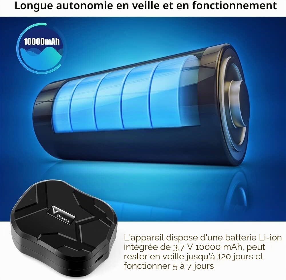 4G Tracker GPS Voitures TK905B Suivi en Temps Réel Magnetic Traceur GPS Longue Autonomie Batterie 10000mAh avec SMS et App Notification Traqueur pour Camping-Car, Camion, Moto, Bateau