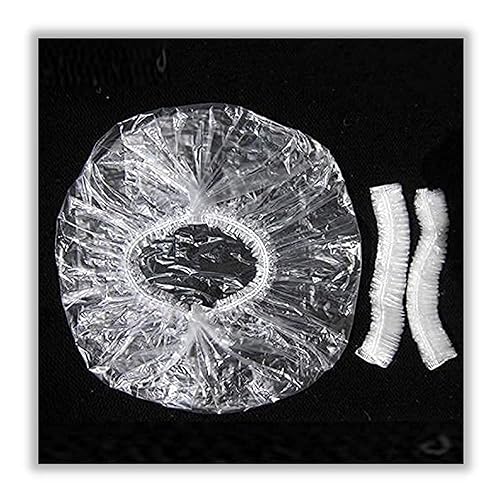 Miniatura 3 de CalAddis - Tapas de ducha desechables 100 unidades gruesas elásticas impermeables de plástico para mujeres y niñas grandes para viajes hotel