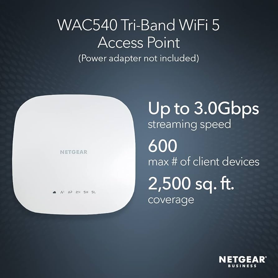 未開封 NET GEAR WAC540-100JPS NETGEAR WAC540 AC3000 Tri-Band PoE Insight (WAC540-100NAS
