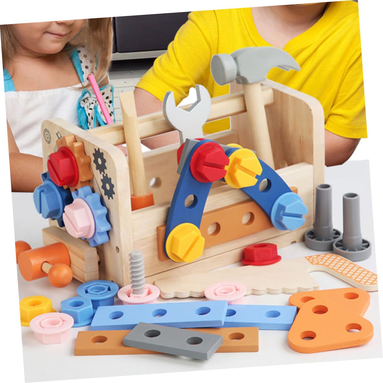 Juego de Herramientas de Madera Portátil, 1 Set, para Niños