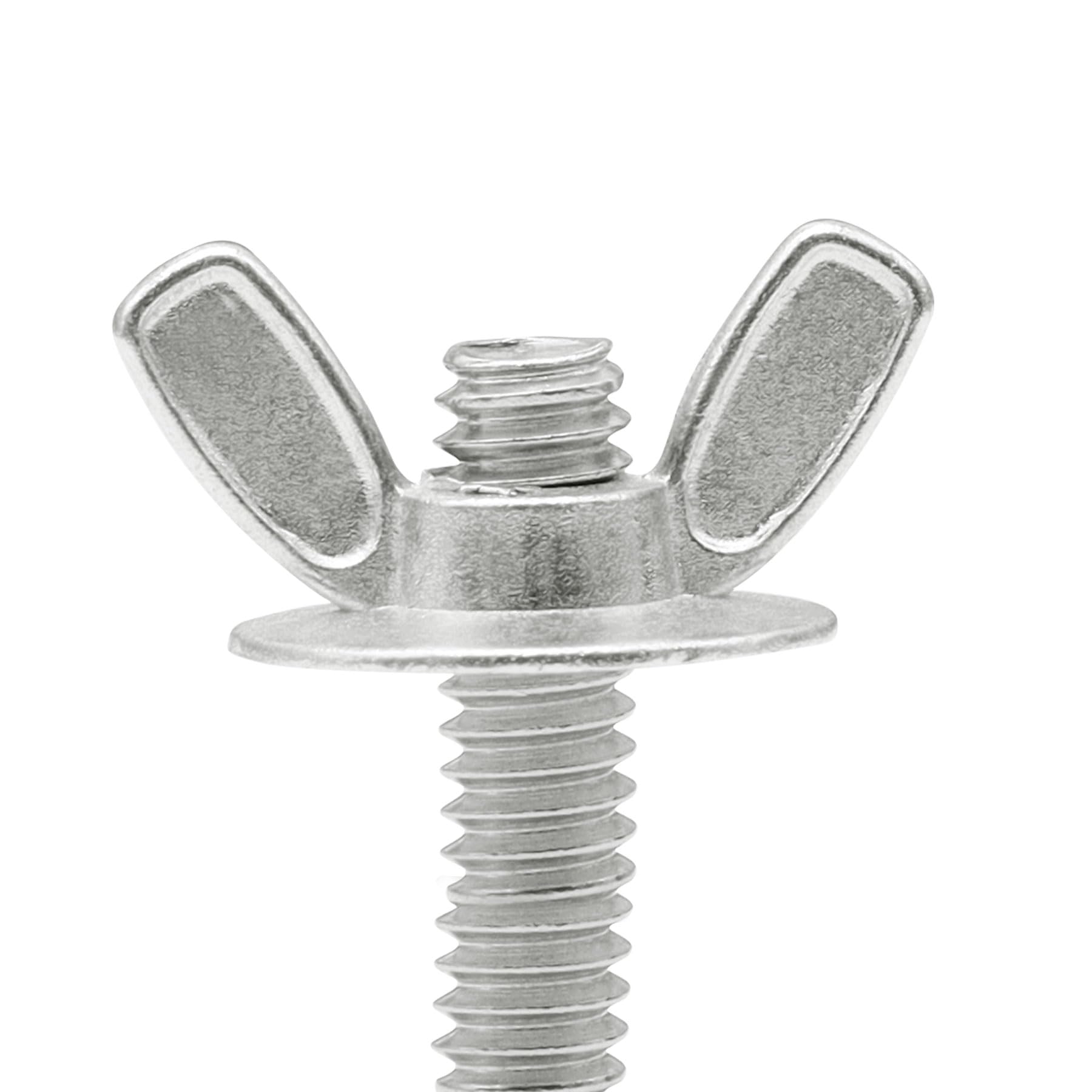 Washered Wing Nuts - 50 Pack 1/4-20 Zinc -6