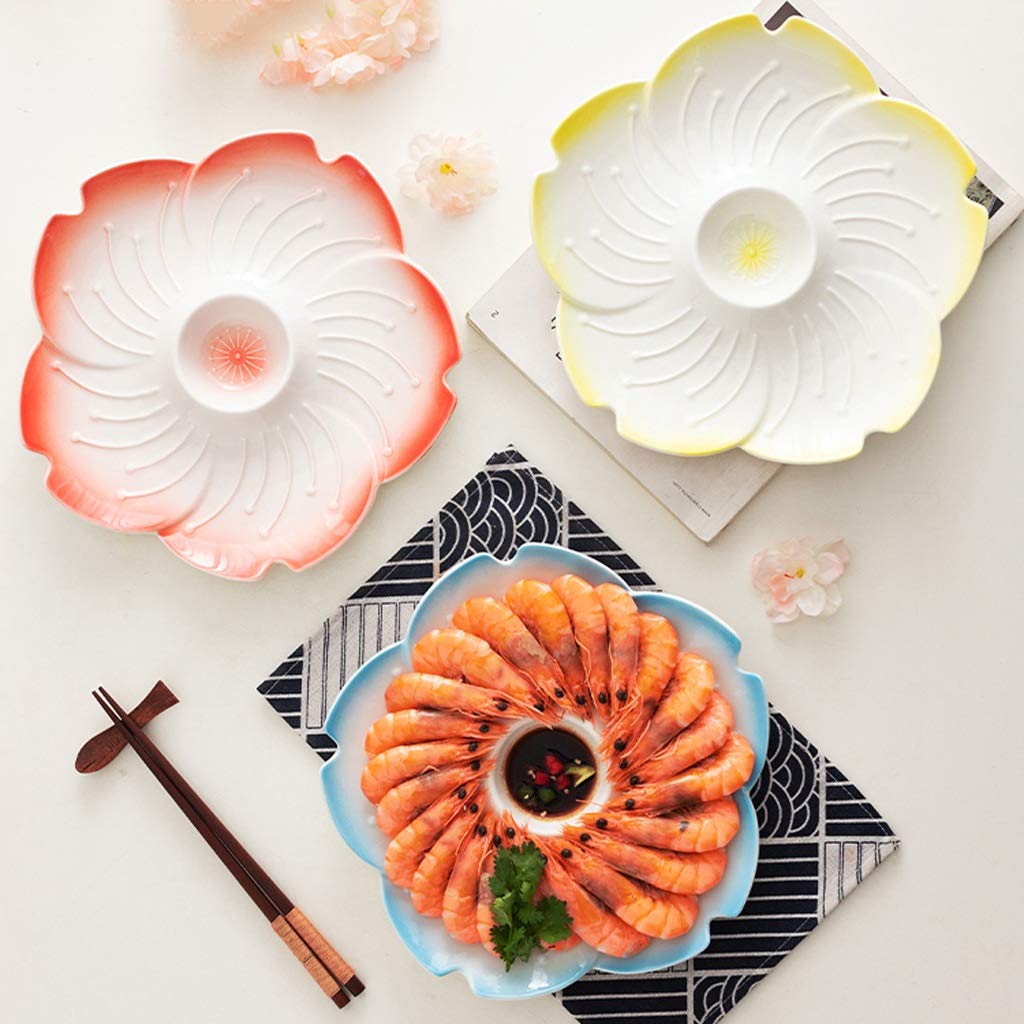 Vorspeisenschalen Keramik-Sakura-Förmige Schale Mit Gewürzschale, Haushaltsschale, Snack-Trennschale, Snackschale, Obstschale (5 Stück), Dip-Geschirr (Farbe: C) (An) (Bn)