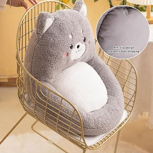 Miniatura 5 de Cojines Kawaii para silla de interiores, cómodos cojines de felpa con respaldo, cojín antideslizante para silla de oficina, cojín tatami para silla