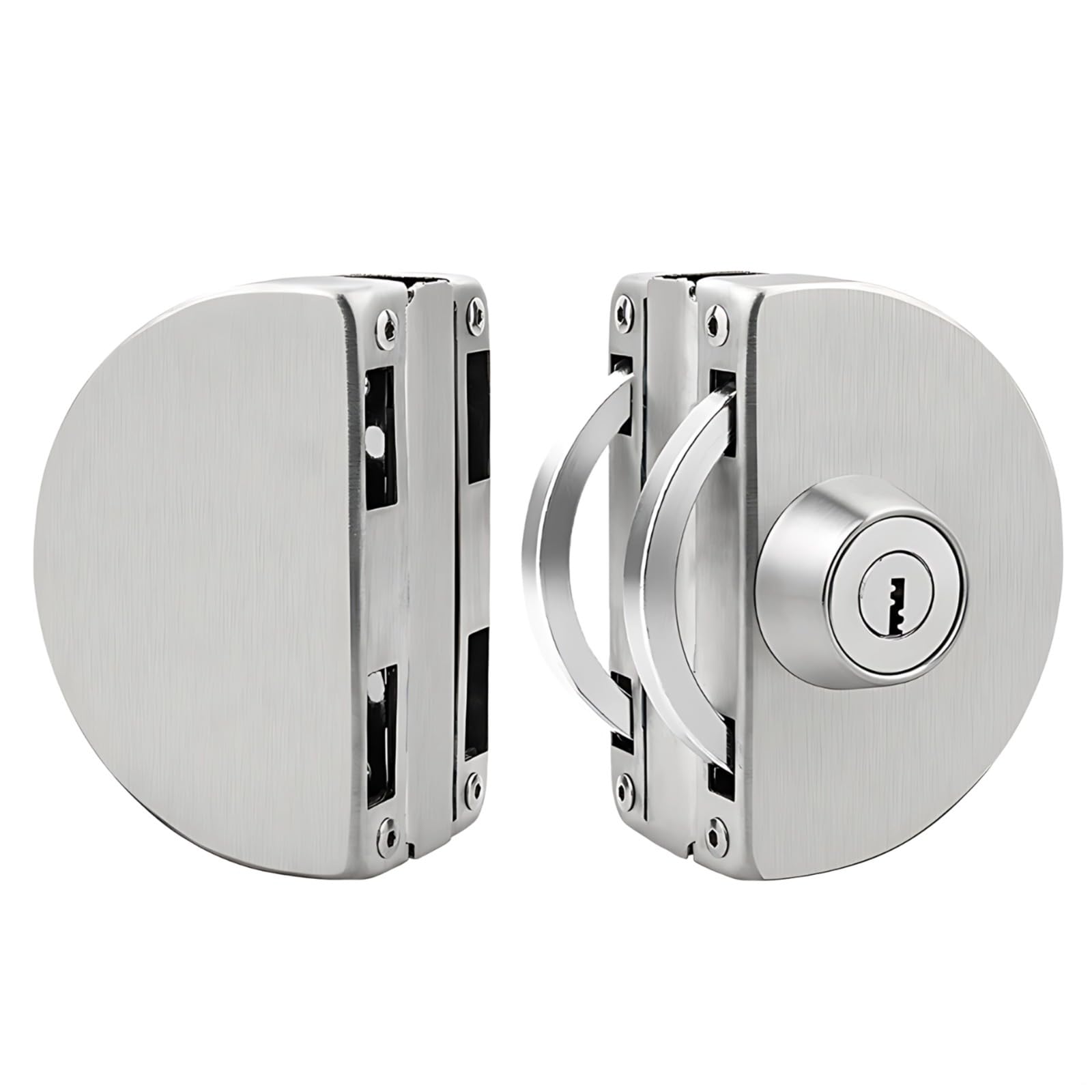 Verrou de porte coulissante double BOSREROY en métal robuste pour verre 1-1.5cm
