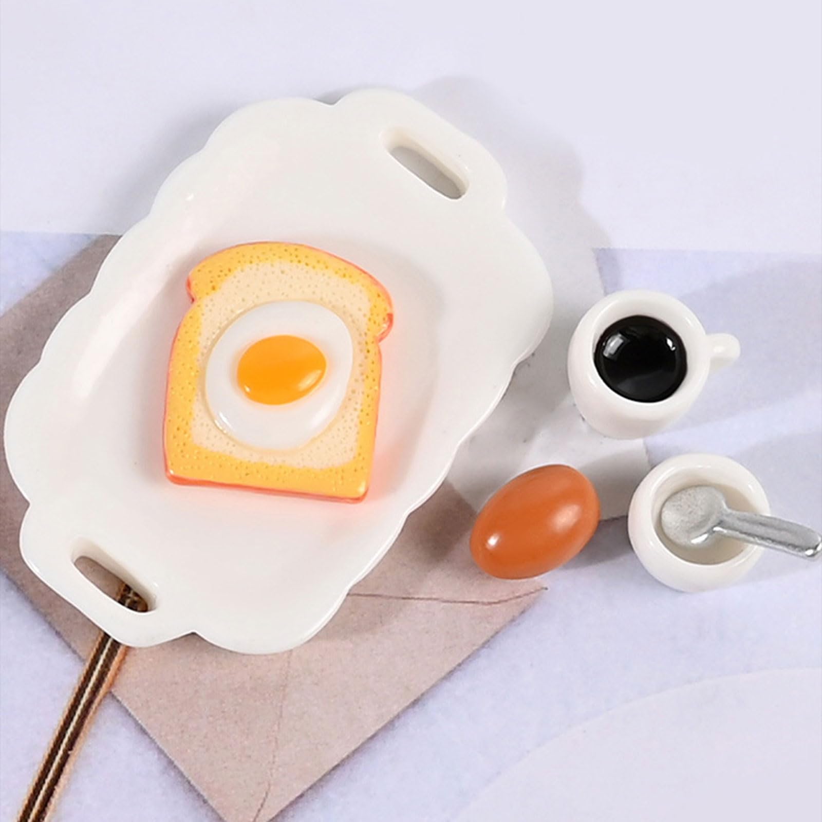 Kit De Petit-déjeuner Miniature Pour Maison De Poupée – Machine à Pain, Tasses, Confitures… – Échelle 1:12 – Pour Jeux Créatifs Et Décoration