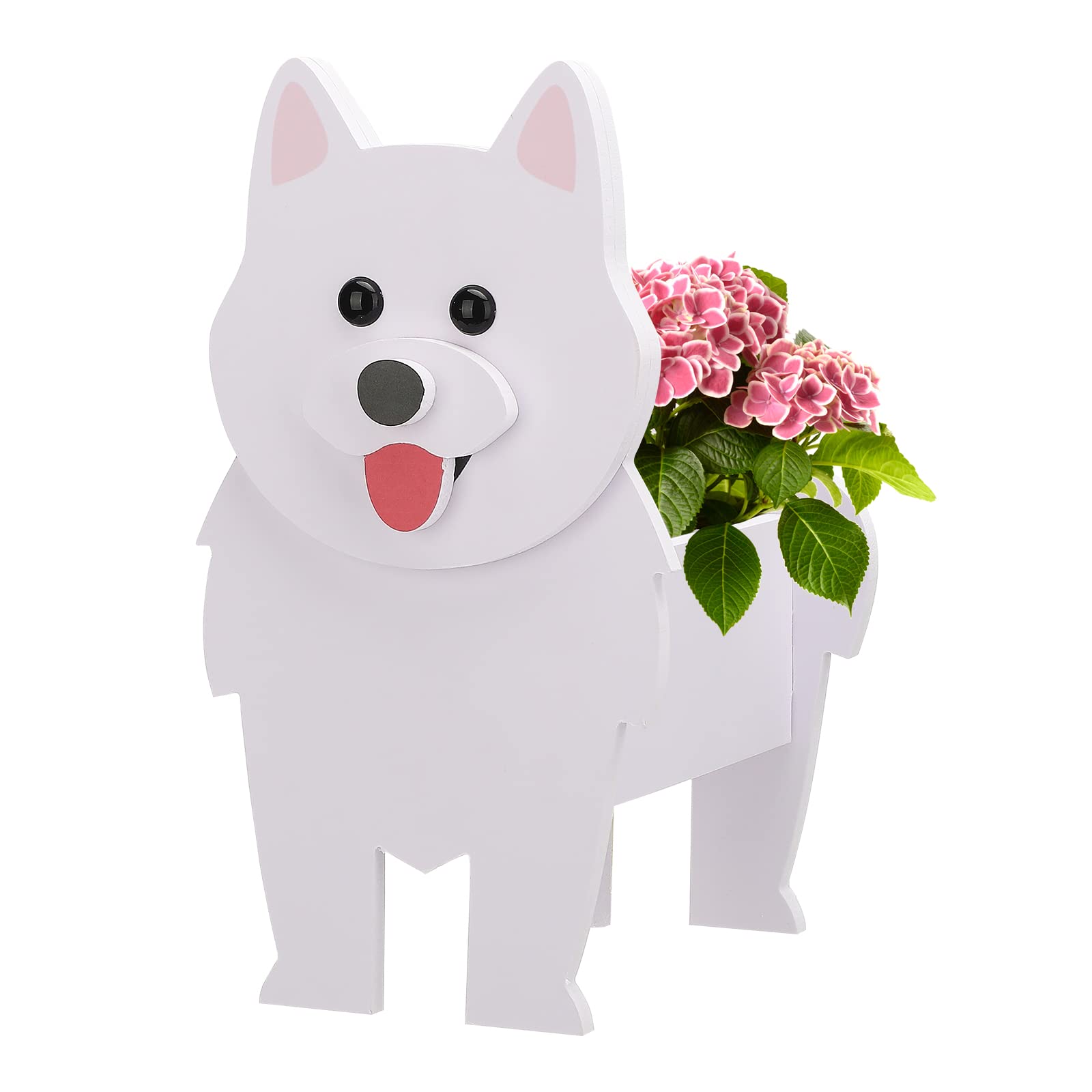 LIBOOI Cute Dog Planter Pots, Dog Succulent Planter, Plants Storage Container Plant Pots, 3D Animal-shape Plant Pot, Gardening Pots For Indoor/outdoor Garden, Samoan Planter