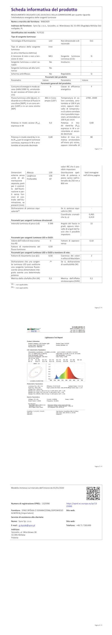 lighteu®, Miboxer 9W AC100~240V Gartenstrahler RGBCCT und Farbtemperatur einstellbar LED Gartenrasenleuchte IP65 wasserdicht ohne Stecker (Fernbedienung nicht enthalten) futC02