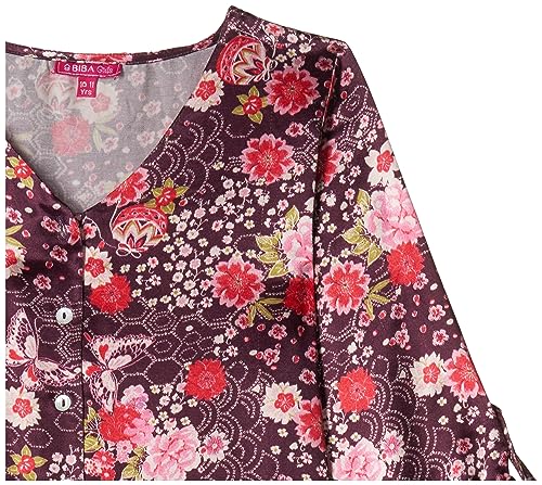 Image of BIBA Girl Silk Straight Printed Jumpsuit