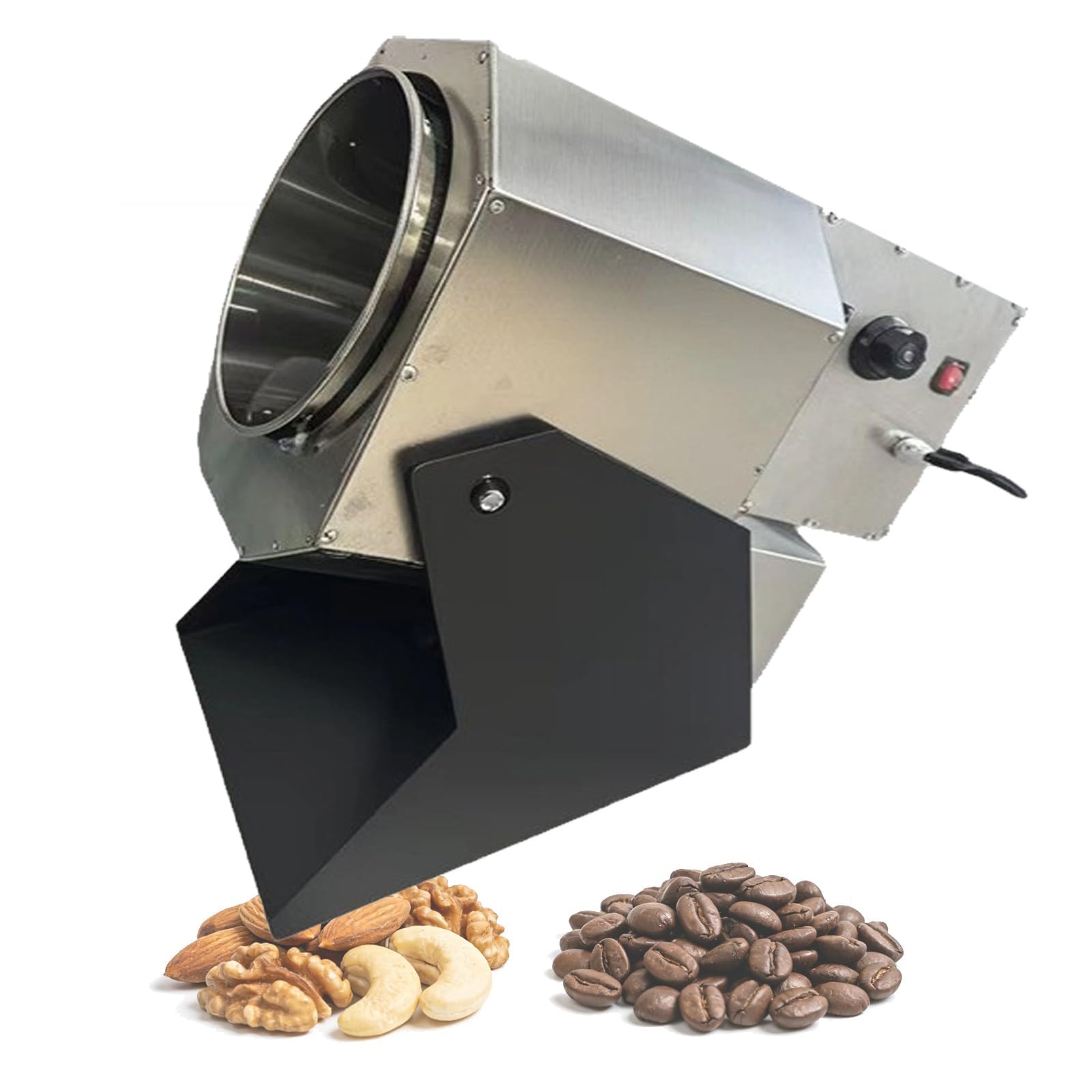 Palarka do Kawy 2200 W, Automatyczna Prażarka do Orzeszków 2 kg | Regulacja Temperatury i Timera, Stal Nierdzewna i Automatyczne Mieszanie Orzechów, Nasion, Kawy i Zbóż