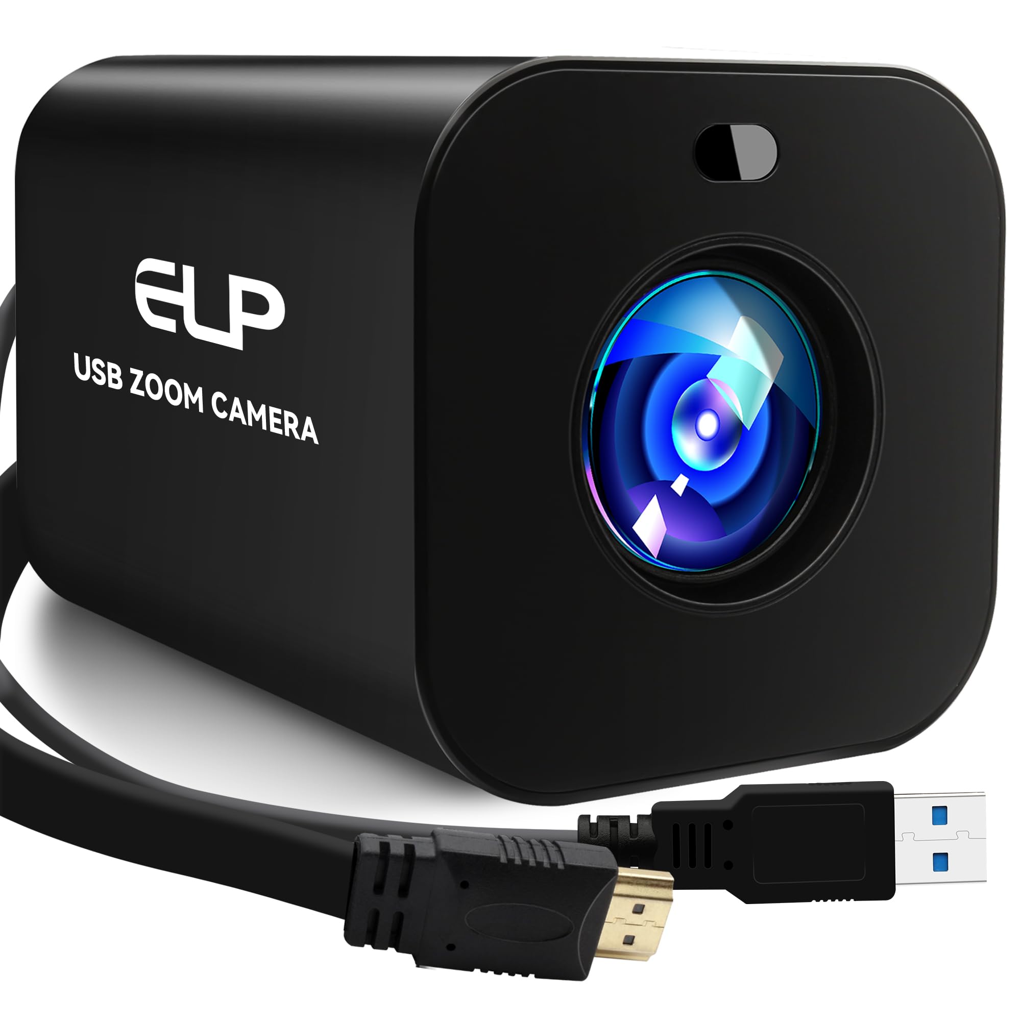 ELP Zoom 21X 4K 30fps Cámara USB 1080P 60fps HDMI USB Webcam enfoque manual PC Web Cam H.265 H.264 Cámara web de alta velocidad para transmisión de iglesia videoconferencia (zoom 21x)