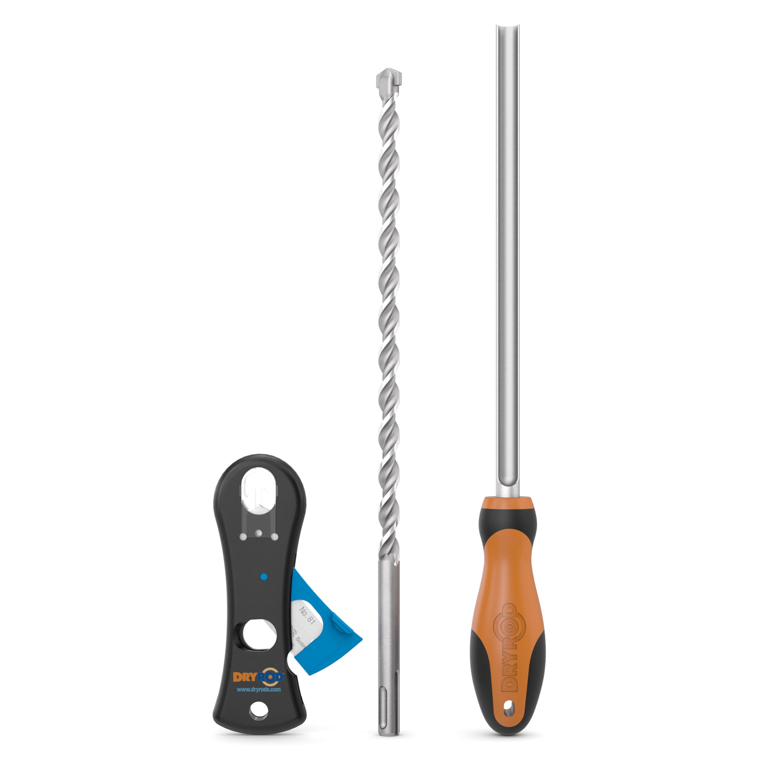 Dryzone System Tool Kit for Dryrod Damp Proofing Rods and DPC Injection Cream Installation | 12mm x 300mm SDS Masonry Drill Bit, Hole Clearing Tool and Rod Cutter, Rising Damp DPC Accessories