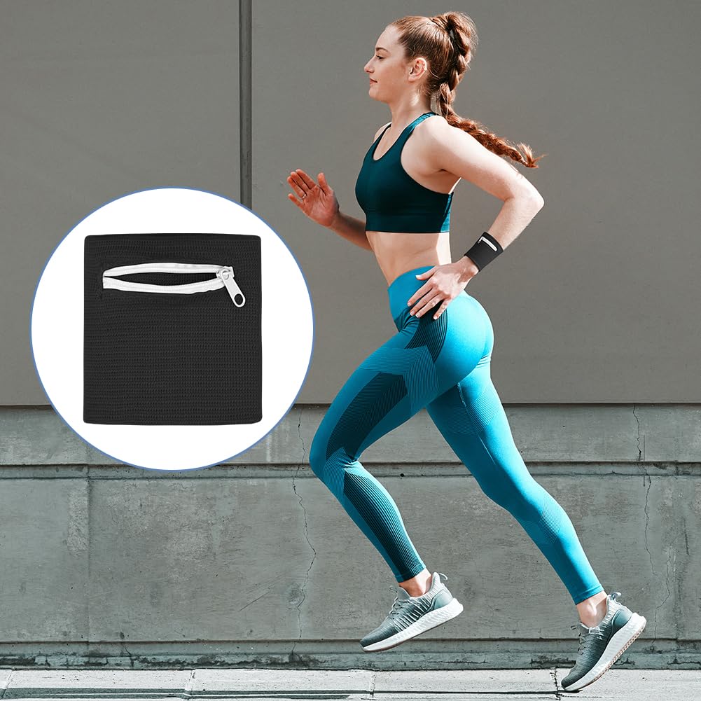 HAGOT 1/2/3/4 Pezzi Marsupio Polso, Tasca Morbida ed Elasticizzata con Cerniera per Corsa, Palestra, Camminata, Ciclismo, Escursionismo, Yoga e Altro Ancora