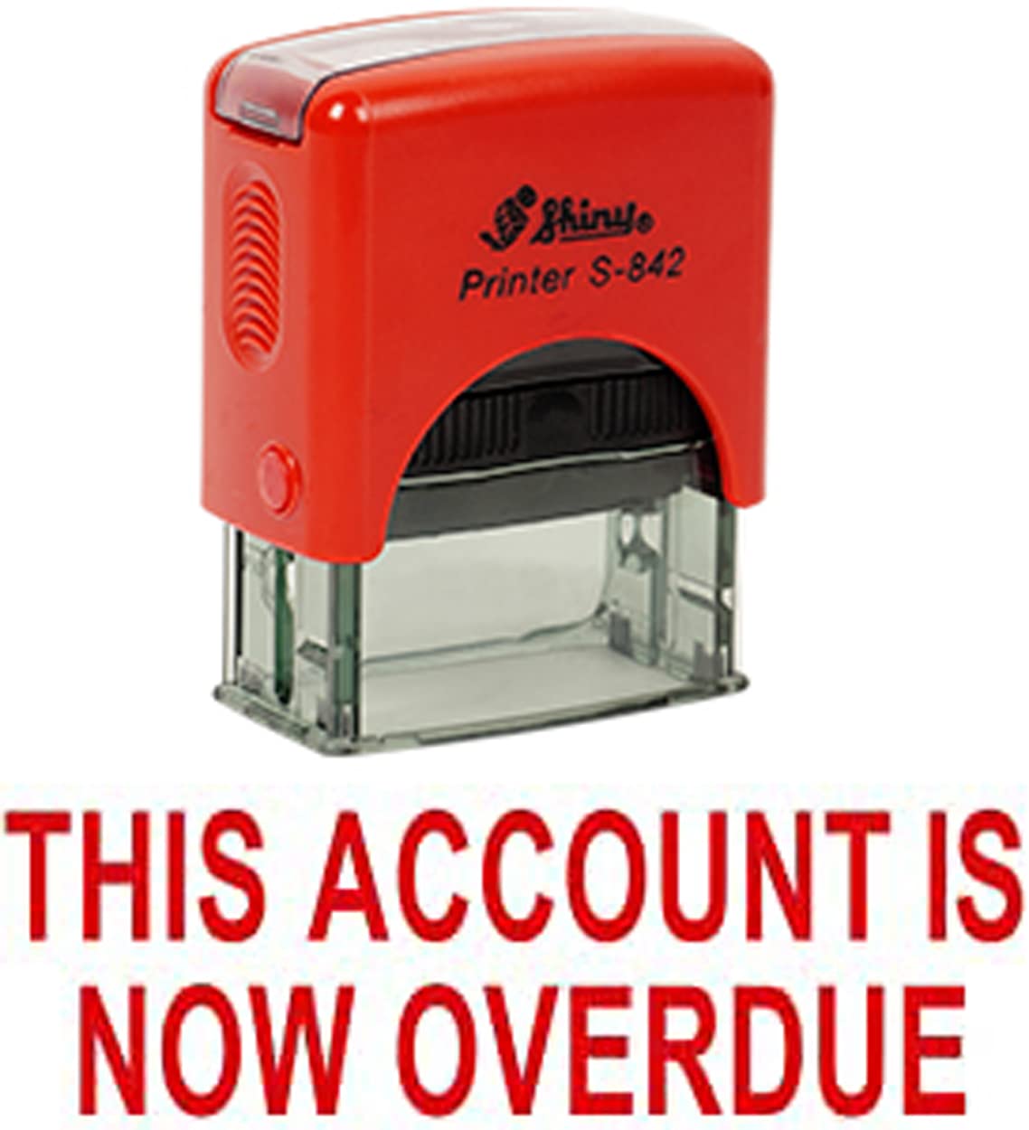 Printtoo This Account is Now OVERDUE Self Inking Rubber Stamp Custom Shiny Stamp