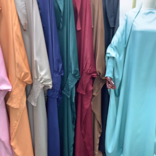 Khalat Robe De Prière Musulmane Abaya Unie Une Pièce à Capuche Pour