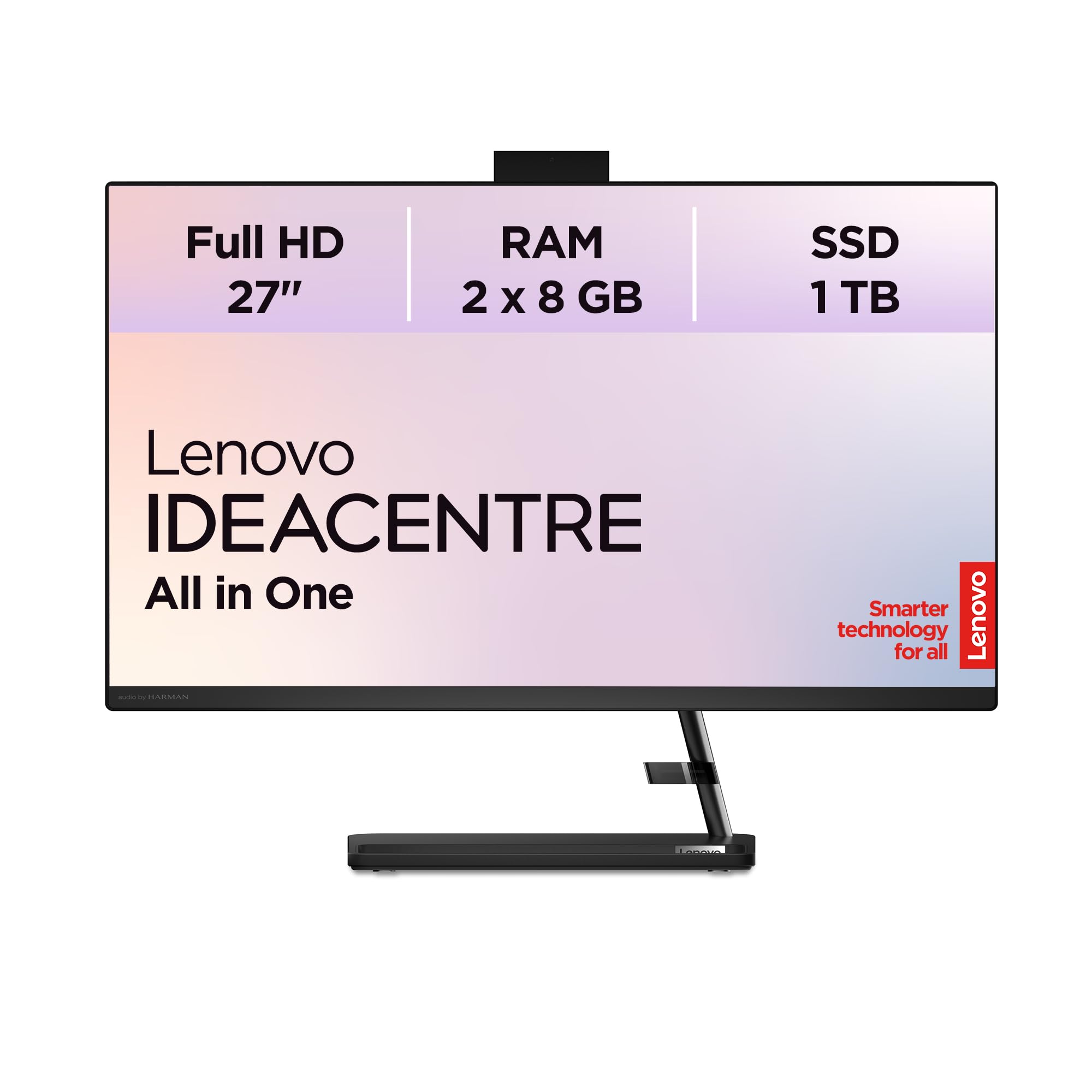 Lenovo IdeaCentre 3 All in One | 27" Full HD Display | AMD Ryzen 7 7730U | 16GB RAM | 1TB SSD | AMD Radeon Grafik | Windows 11 Home | QWERTZ | schwarz | inkl. Tastatur & Maus | 3 Monate Premium Care