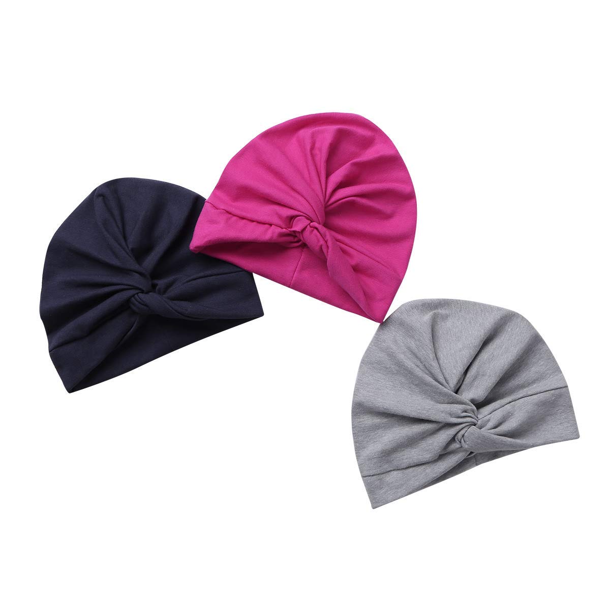 Säuglingsbaby Beanie Knoten Donut Hut Neugeborene Jungen Mädchen Baumwolle Weiche Turban Bogen Kaninchenohren Mütze Krankenhaus Kopf Wrap (Color : F Knotted, Size : One Size)