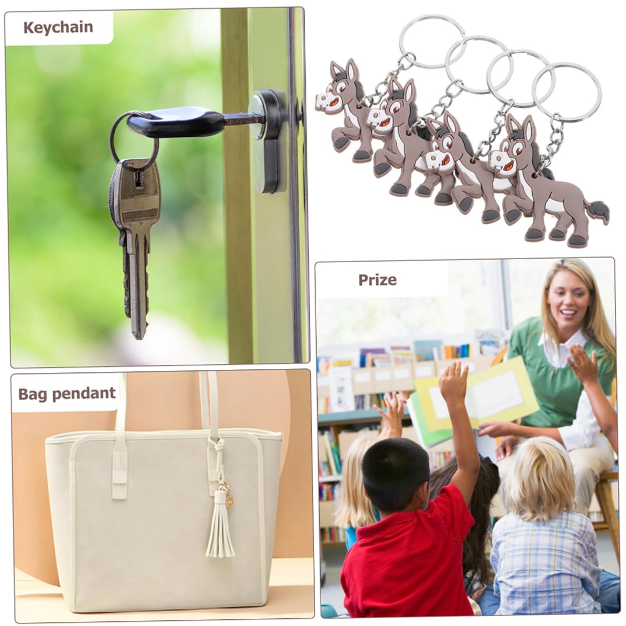 UPKOCH 60stücke Donkey Schlüsselanhänger Lustige Tierische Esel Charms Für Kindergeburtstagsfeiern Und Partygeschenke Perfektes Mitbringsel Aus Strapazierfähigem Material
