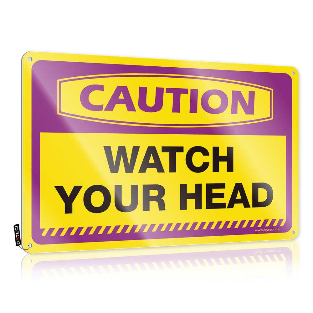 IBWNBBUSN Funny Bar Decor Caution Watch Your Head Tin Sign Tinsign Decor Funny Garage Bar Signs(30X40CM)