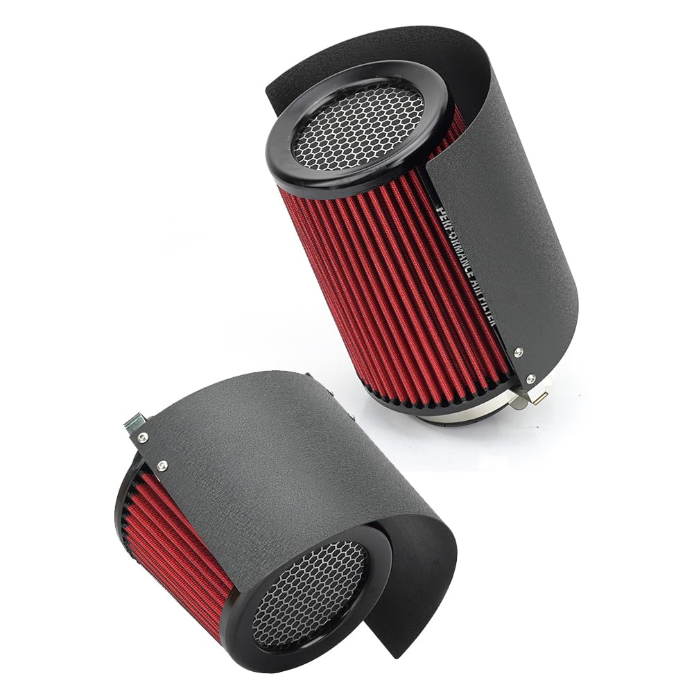 Universal Auto Air Filter Cover Heat Shield, Auto Luftfilterabdeckung Edelstahl Hitzeschild,für 2.5-4'' Kegel- oder Zylinderfilter (Big)