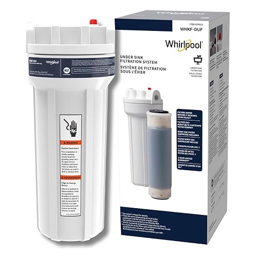 Miniatura 5 de Whirlpool Sistema de filtración de agua para debajo del fregadero WHKF-DUF  Conexión rápida a presión, 1 filtro de carbono y kit de instalación