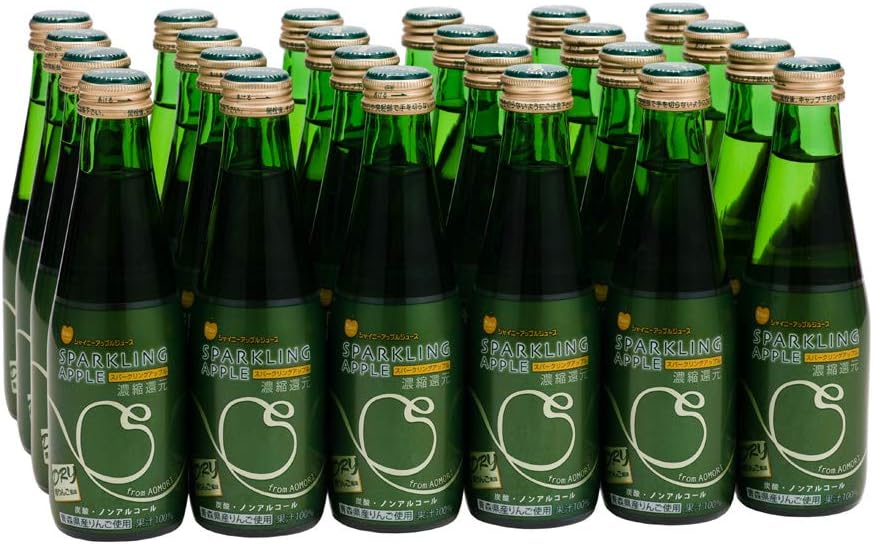 シャイニー 青森県りんごジュース スパークリングアップルジュース ドライ 200ml ×24本