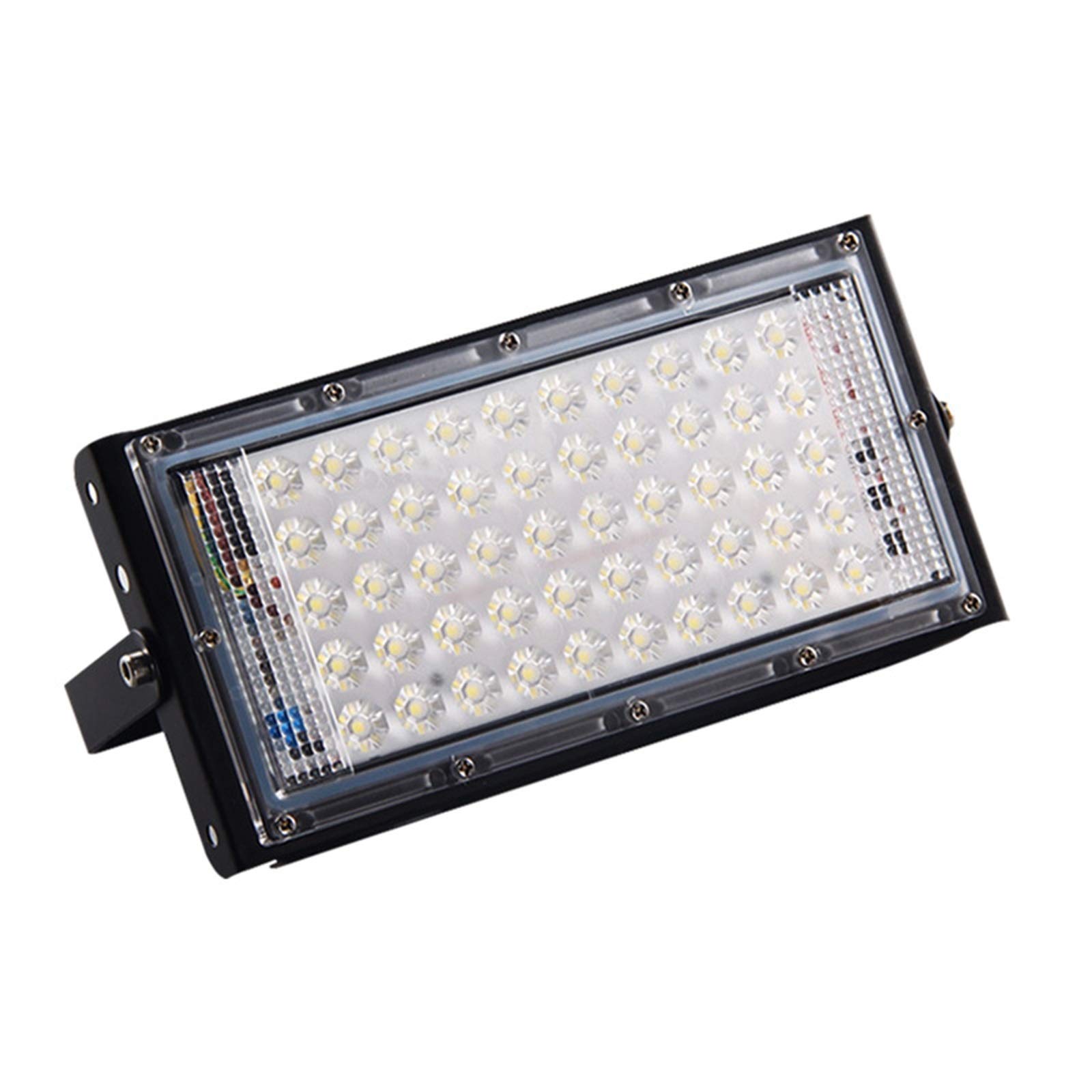 QHY 50W LED Outdoor Floodlight, Thinner and Lighter Design, Waterproof IP65, 3000LM,Super Bright Security Lights, for Garden, Yard, Warehouse (Color : Black, Size : Zhengbai)