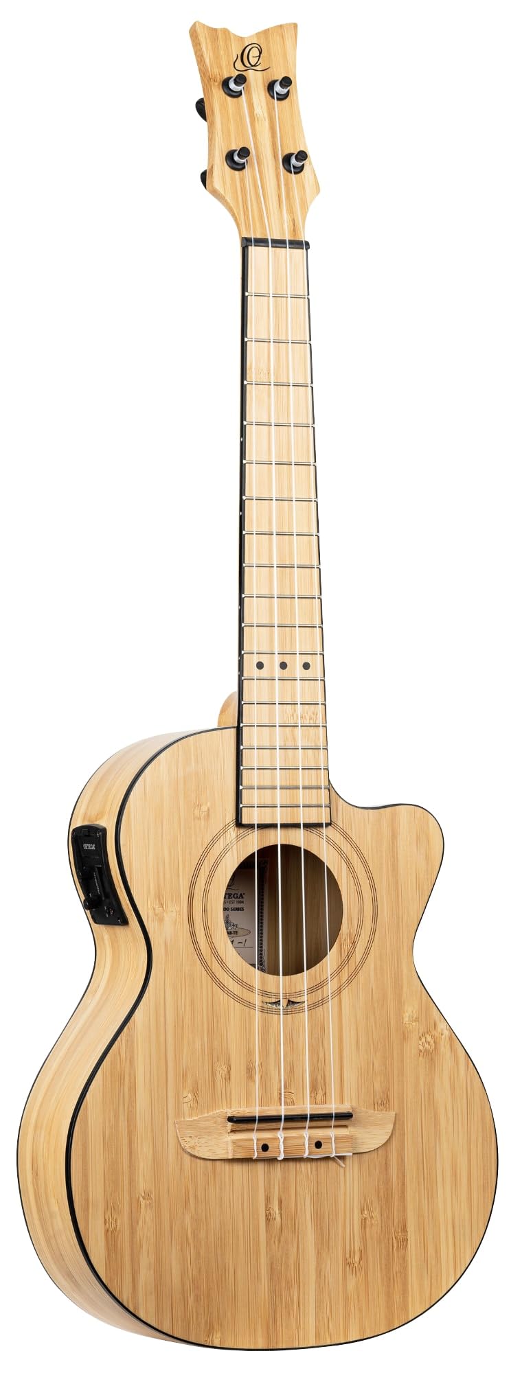 Ortega Guitars Ukelele Tenor electro-acústico - Serie Bambú - incluye Gig Bag Deluxe - bambú (RUNAB-TE)