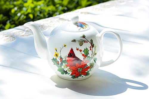 Miniatura 2 de Cardinal Poinsettia Bone - Tetera de porcelana