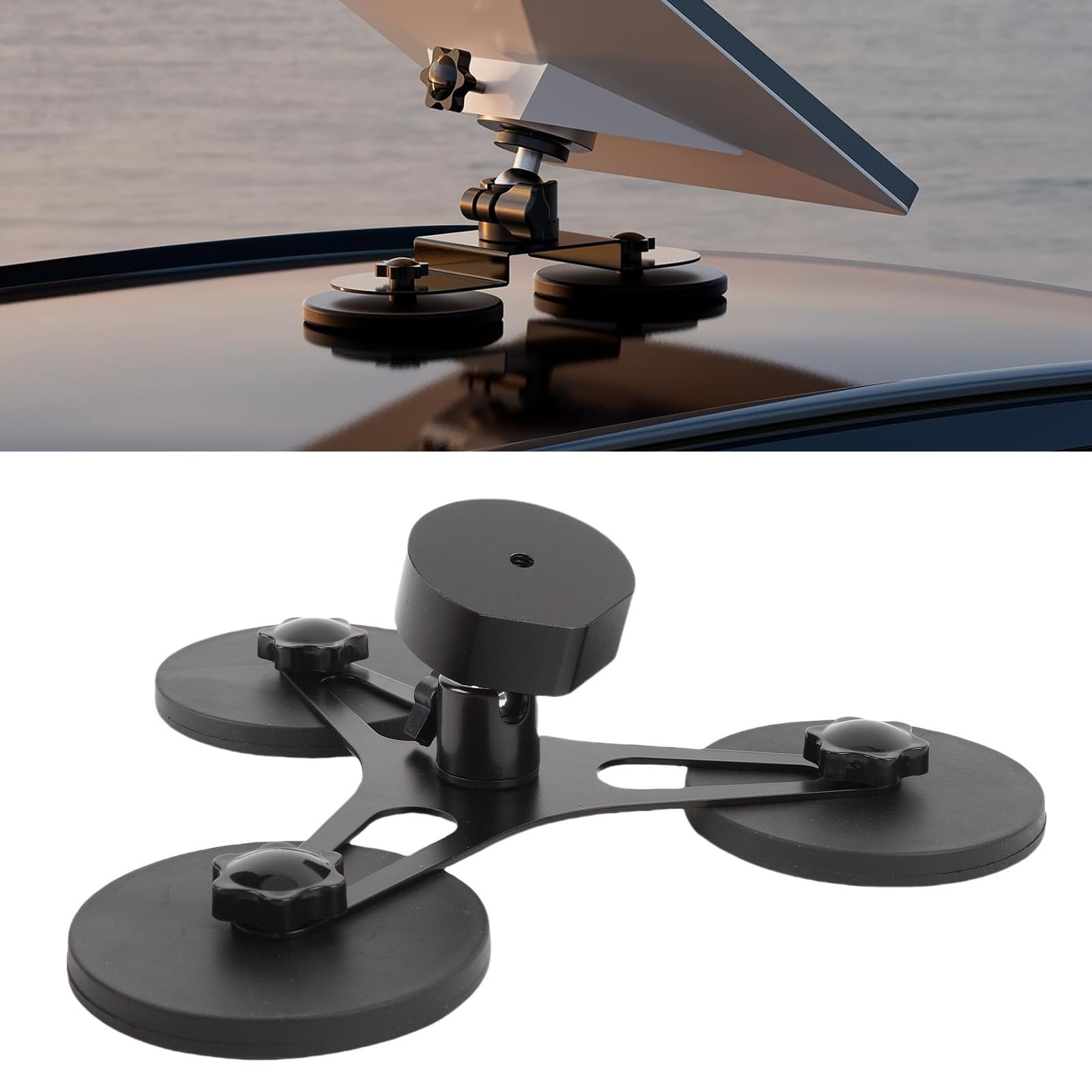 Jeffergarden Supporto Magnetico per Auto per Supporto per Antenna Parabolica per Mini, Telaio in Metallo Ad Angolo Regolabile per, Camion, Barche