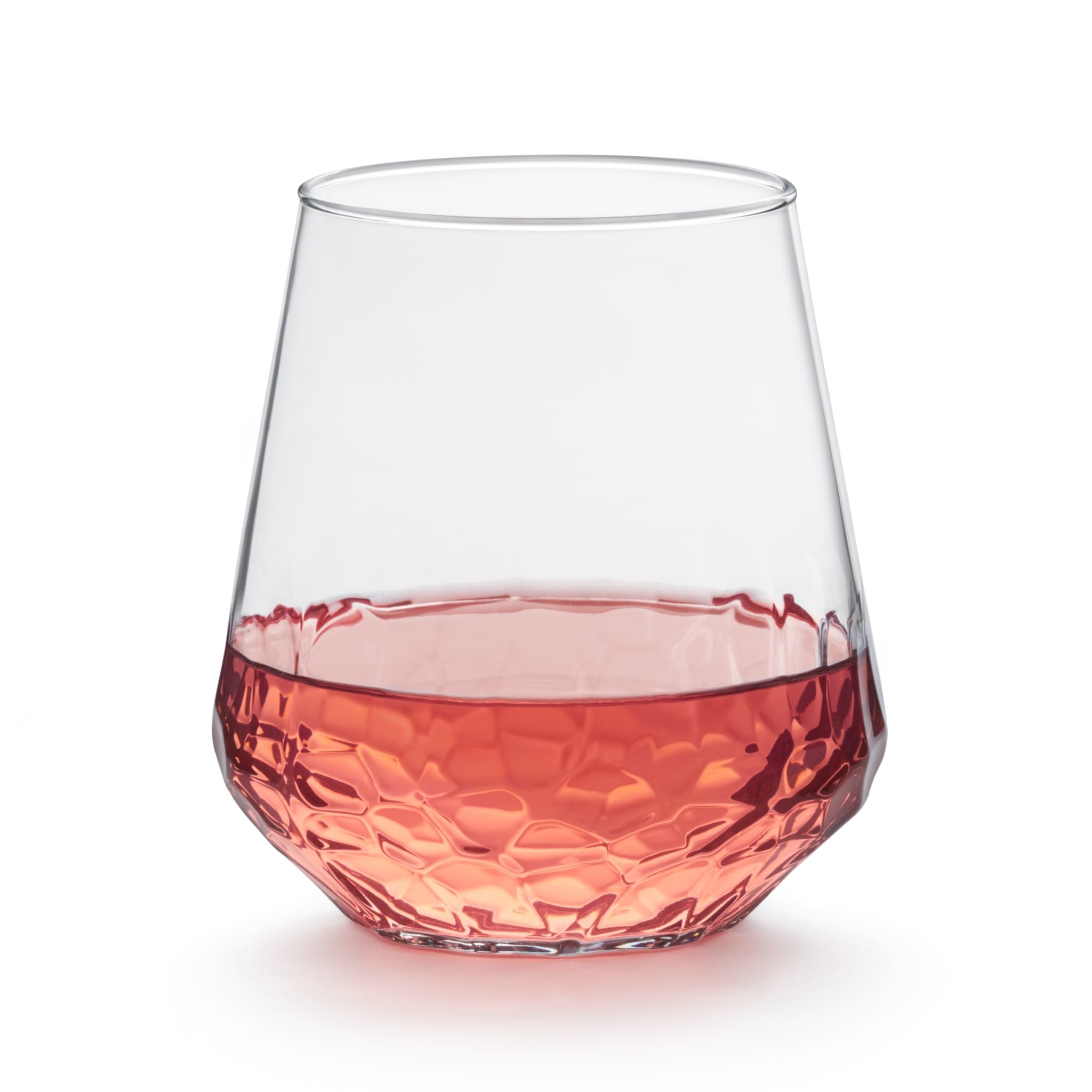 Libbey Lot de 8 verres à vin sans pied avec base martelée, 503,2 g