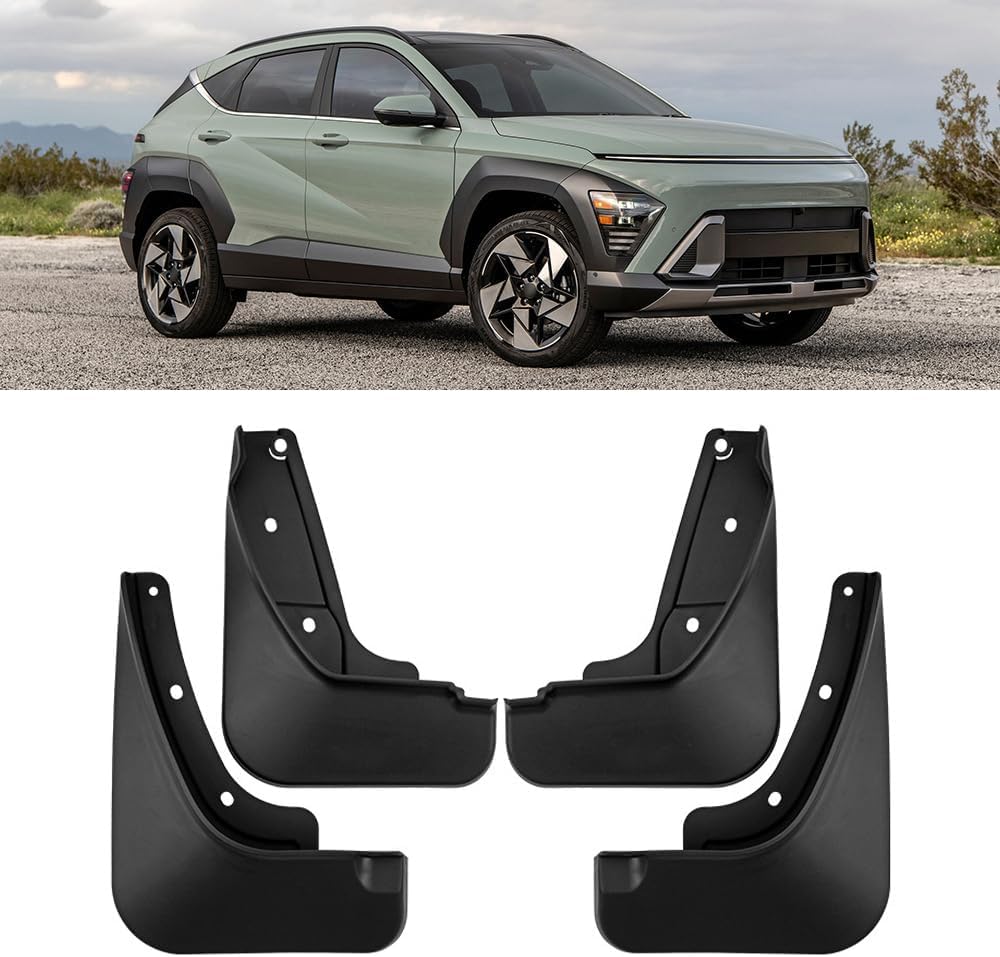 WeiYH No Drill Mud Flaps for Car Front Rear Wheel for Hyundai Kona 2024