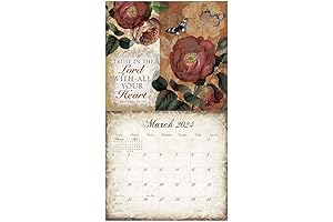 Legacy Walk Faith Floral Cream 13 x 12 Monthly Wall Calendar 2024
