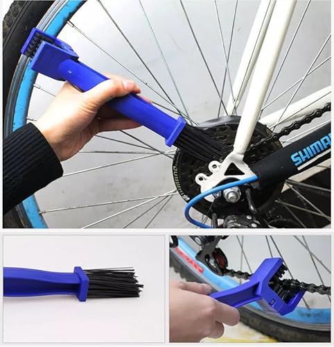 Kit 2 Escovas Limpar Lavar Corrente Transmissão Moto Bicicleta